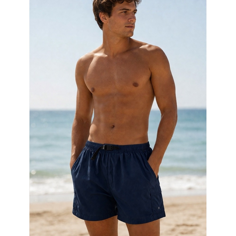 Vintage Board Shorts Swim Trunks‎ Size L Navy Blue Kipling Classics